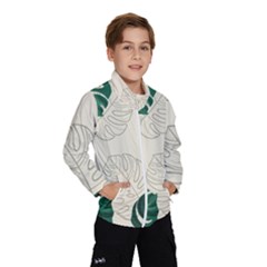 Green Monstera Leaf Illustrations Kids  Windbreaker