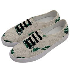 Green Monstera Leaf Illustrations Men s Classic Low Top Sneakers