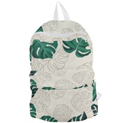 Green Monstera Leaf Illustrations Foldable Lightweight Backpack