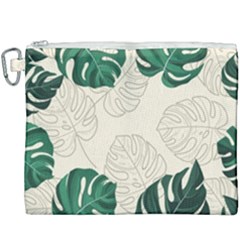 Green Monstera Leaf Illustrations Canvas Cosmetic Bag (xxxl)