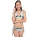 Green Monstera Leaf Illustrations Tie It Up Bikini Set View1