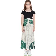 Green Monstera Leaf Illustrations Kids  Skirt