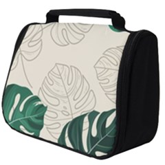 Green Monstera Leaf Illustrations Full Print Travel Pouch (big)