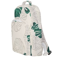 Green Monstera Leaf Illustrations Double Compartment Backpack