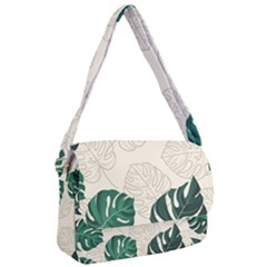 Green Monstera Leaf Illustrations Courier Bag