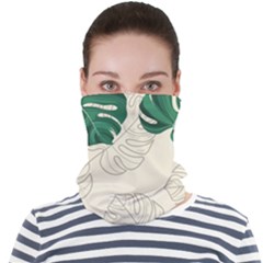 Green Monstera Leaf Illustrations Face Seamless Bandana (adult)