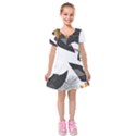 Natural Palm Plant Kids  Short Sleeve Velvet Dress View1