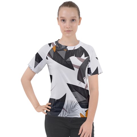 Natural Palm Plant Women s Sport Raglan Tee by Mariart