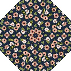 Flower White Grey Pattern Floral Folding Umbrellas