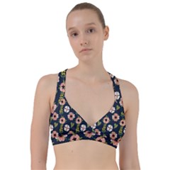 Flower White Grey Pattern Floral Sweetheart Sports Bra