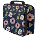 Flower White Grey Pattern Floral Full Print Lunch Bag View4