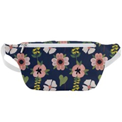 Flower White Grey Pattern Floral Waist Bag 