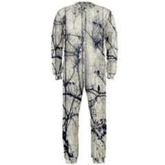 Black And White Botanical Motif Artwork 2 Onepiece Jumpsuit (men) 