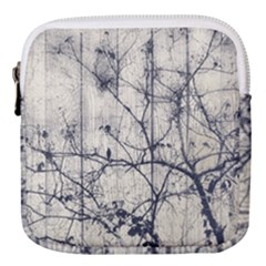 Black And White Botanical Motif Artwork 2 Mini Square Pouch by dflcprintsclothing