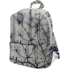 Black And White Botanical Motif Artwork 2 Zip Up Backpack