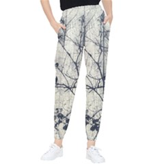 Black And White Botanical Motif Artwork 2 Tapered Pants