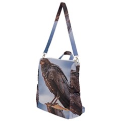 Black Crow Standing At Rock Crossbody Backpack by dflcprintsclothing