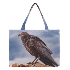 Black Crow Standing At Rock Medium Tote Bag by dflcprintsclothing