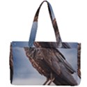 Black Crow Standing At Rock Canvas Work Bag View2