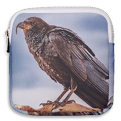 Black Crow Standing At Rock Mini Square Pouch by dflcprintsclothing