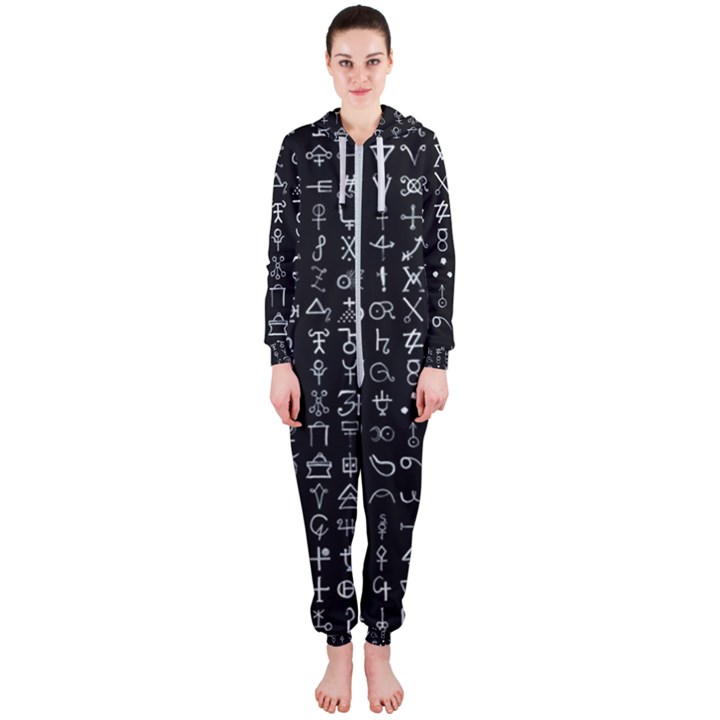 Alchemical Symbols - Collected Inverted Hooded Jumpsuit (Ladies) 