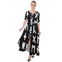 The Anglo Saxon Futhorc Collected Inverted Waist Tie Boho Maxi Dress by WetdryvacsLair