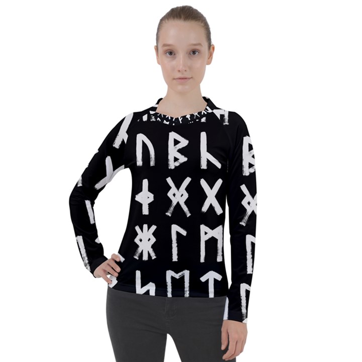 The Anglo Saxon Futhorc Collected Inverted Women s Pique Long Sleeve Tee