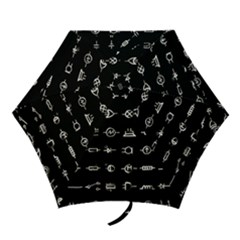 Electrical Symbols Callgraphy Short Run Inverted Mini Folding Umbrellas by WetdryvacsLair