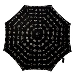 Electrical Symbols Callgraphy Short Run Inverted Hook Handle Umbrellas (Medium)