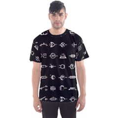 Electrical Symbols Callgraphy Short Run Inverted Men s Sport Mesh Tee