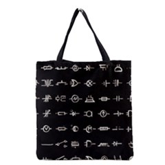 Electrical Symbols Callgraphy Short Run Inverted Grocery Tote Bag