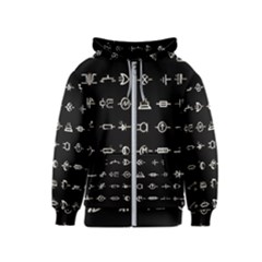 Electrical Symbols Callgraphy Short Run Inverted Kids  Zipper Hoodie