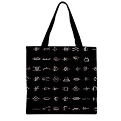 Electrical Symbols Callgraphy Short Run Inverted Zipper Grocery Tote Bag by WetdryvacsLair