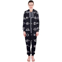 Electrical Symbols Callgraphy Short Run Inverted Hooded Jumpsuit (ladies)  by WetdryvacsLair