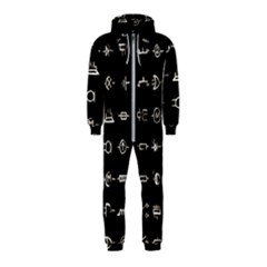 Electrical Symbols Callgraphy Short Run Inverted Hooded Jumpsuit (Kids)