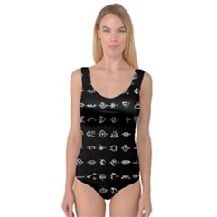 Electrical Symbols Callgraphy Short Run Inverted Princess Tank Leotard 