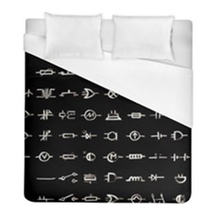 Electrical Symbols Callgraphy Short Run Inverted Duvet Cover (Full/ Double Size)