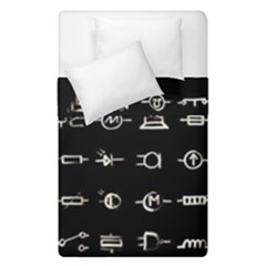 Electrical Symbols Callgraphy Short Run Inverted Duvet Cover Double Side (Single Size)