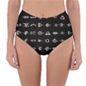 Electrical Symbols Callgraphy Short Run Inverted Reversible High-Waist Bikini Bottoms View3