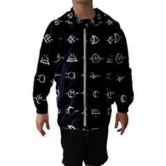 Electrical Symbols Callgraphy Short Run Inverted Kids  Hooded Windbreaker