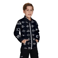 Electrical Symbols Callgraphy Short Run Inverted Kids  Windbreaker