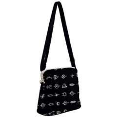 Electrical Symbols Callgraphy Short Run Inverted Zipper Messenger Bag