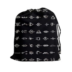 Electrical Symbols Callgraphy Short Run Inverted Drawstring Pouch (2xl) by WetdryvacsLair