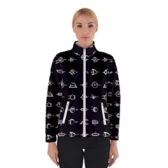 Electrical Symbols Callgraphy Short Run Inverted Winter Jacket