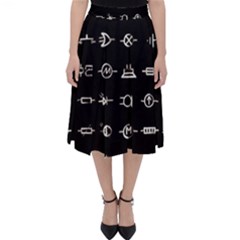 Electrical Symbols Callgraphy Short Run Inverted Classic Midi Skirt