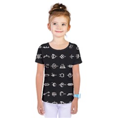 Electrical Symbols Callgraphy Short Run Inverted Kids  One Piece Tee