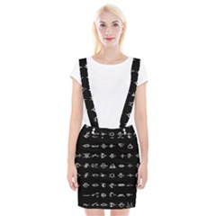 Electrical Symbols Callgraphy Short Run Inverted Braces Suspender Skirt