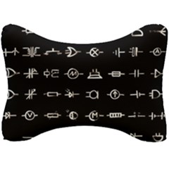 Electrical Symbols Callgraphy Short Run Inverted Seat Head Rest Cushion