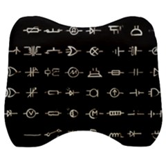 Electrical Symbols Callgraphy Short Run Inverted Velour Head Support Cushion