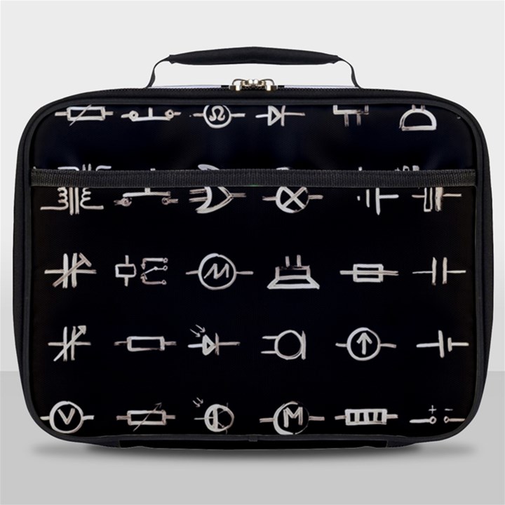 Electrical Symbols Callgraphy Short Run Inverted Full Print Lunch Bag